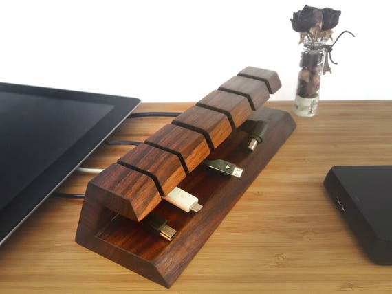 Wooden Cable Organizer Charger Organizer Cord Organizer