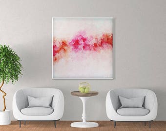 Abstract Peony Art, Large Abstract Painting, Pink Painting, Peony Painting, Floral Painting, Modern Wall Art Living Room, Giclee Art Print