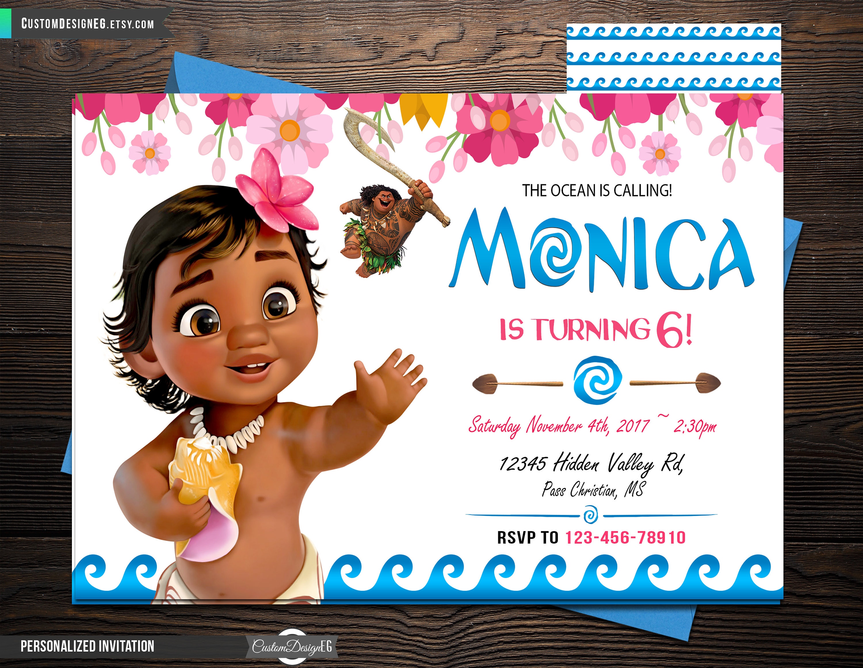 Moana Invitation Moana Birthday Invitation Moana Birthday