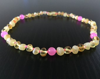 Baltic Amber Teething Necklace - LEMON MIX