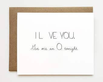 Dirty anniversary card for boyfriend, Naughty I love you card, Funny Valentine's day card, Cheeky anniversary card, Love card, Card for him