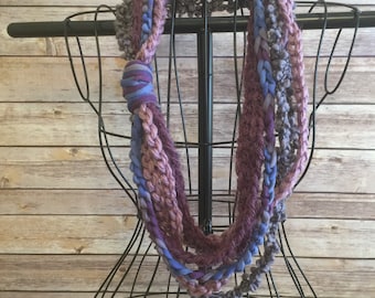 Crocheted Chain Scarf, Necklace