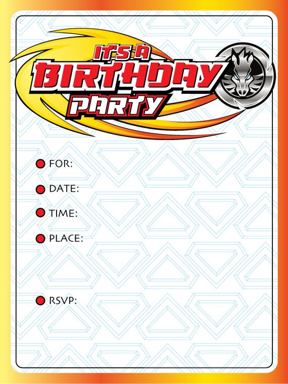 Beyblade Birthday Invitations 3