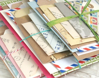 Junk Journal Bundle of Envelopes Tags for DIY Art Journal Kit, Travel or Bullet Scrapbook Kit, Project Life, Smash Book Kit, Daily Planner