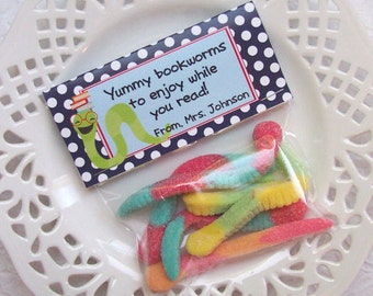 Printable Personalized Back To School Bookworm Bag Toppers