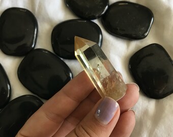 Small High Quality Natural Citrine Tower from Zambia Crystal Quartz Tower Point Gemstone