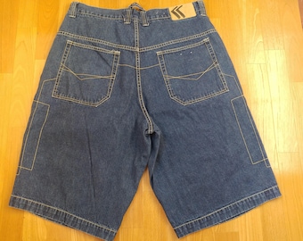 KARL KANI shorts, hip hop jeans denim shorts of 90s hip-hop clothing, old-school, 1990s, gangsta rap, vintage, OG size W 36