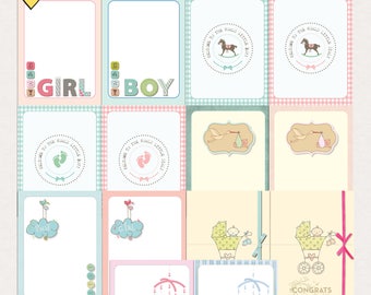 Baby Journal Cards - Instant Download - Printable journaling cards for Project Life and digital scrapbooking
