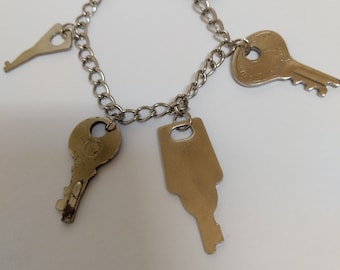 Recycled Key Charm Bracelet