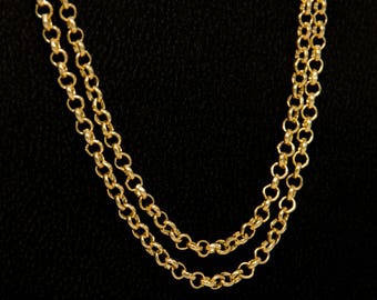 18k Solid Gold Chain, 18k Gold Rolo Chain, Round link chain, chain necklace, solid gold necklace, simple gold necklace, gold yellow chain