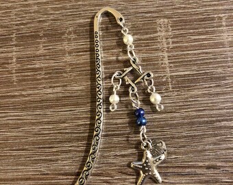 Bead and Charm Metal Bookmark