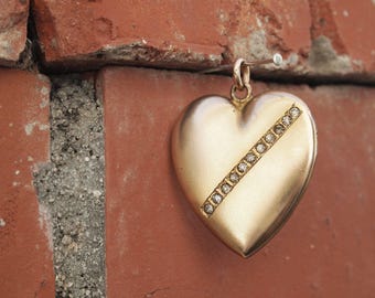 Heart Locket Large Gold Bridal Jewelry Gold Filled