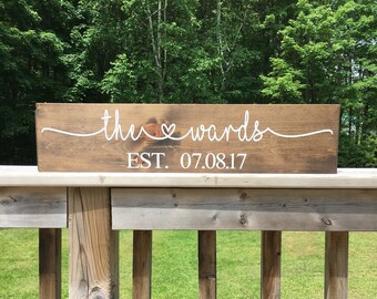 Bridal Shower Gift - Custom Name Sign - Wedding Gift - Last Name Sign - Wood Sign - Anniversary Sign - Gift for Couple - Gift for Bride