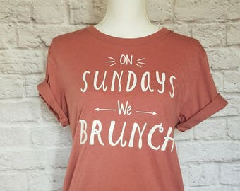 Brunch Shirt | tshirt | t-shirt | Graphic Tee | Girls Weekend | Tumblr | Foodie Gift | Pink | Squad | Mimosa | White | Gift for Her | Cute