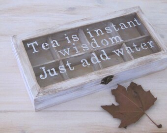 Inspirational quotes tea box , wedding box gift , personalized box, customised wood tea box , appreciation gift , new house gift
