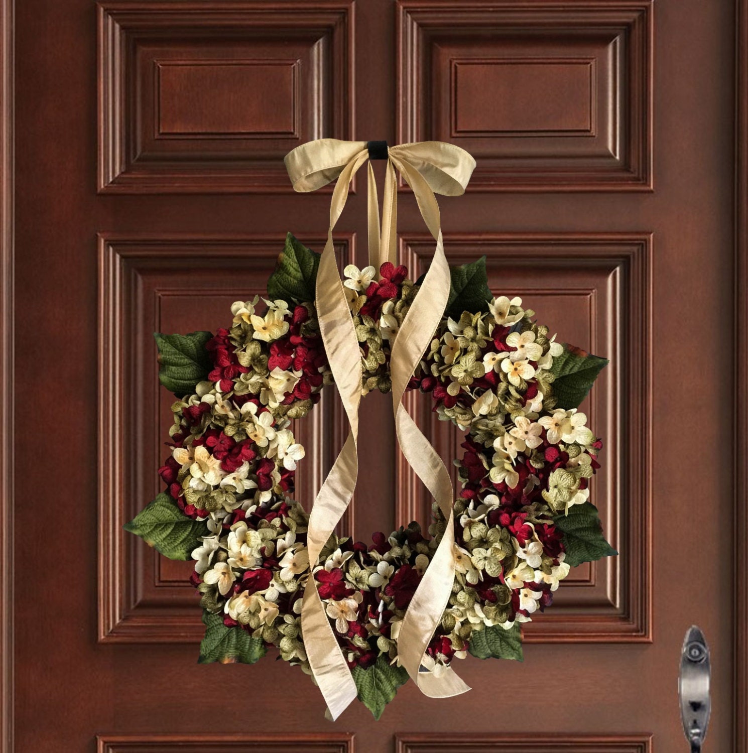 Holiday Wreaths Christmas Wreath Blended Hydrangea Wreath