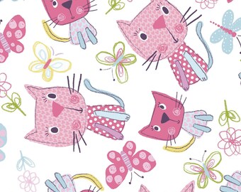 Chi Chi Patches 11400-White by 3 Wishes Fabric Cotton Fabric Yardage