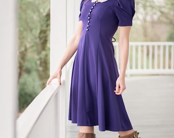 Vintage Violet Purple Laced Back Dress (Size Small)