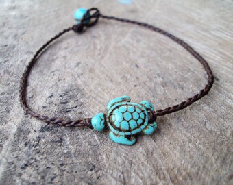 Turtle anklets,Turquoise anklets,Beadwork anklets,Women anklets,Stone anklets
