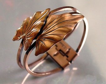 RENOIR 1950s Copper Hinged Bypass Bracelet | Mid Century Copper by Renoir