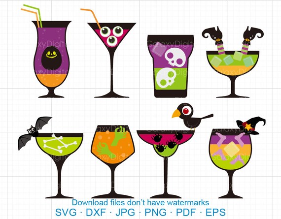 Download Halloween Cocktail Clipart SVG Wine Clipart SVG DXF