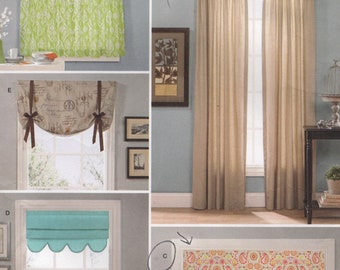 Window Treatments: Roman Shades, Cafe Curtains & Drapery Panels, Uncut Sewing Pattern