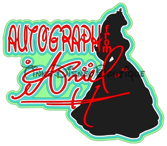 Download Disney SVG Princess Ariel Autograph Title Scrapbook Vacation