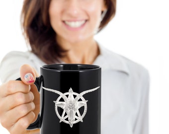 Baphomet Mug Satanic Inverted Pentagram Hail Satan Coffee Mug 666 Blasphemy Heretic