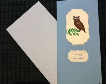 Googly eyed owl birthday card