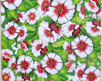 Set of 2 napkins, Decoupage paper napkins Decoupage paper Napkin for decoupage Flowers