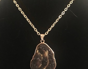Chocolate Druzy Pendant Necklace