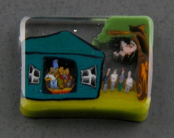 Cartoon Mashup Glass Murrine Boro Murrina Cabochon - 140 C
