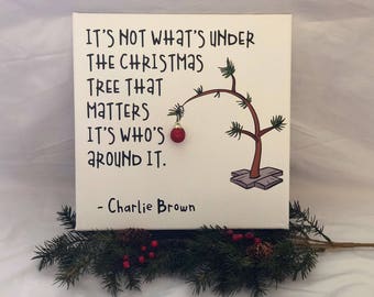 Charlie Brown Christmas - Charlie Brown Tree - Canvas - Custom cut vinyl - Wall decor - Holiday decoration - Christmas - Christmas tree