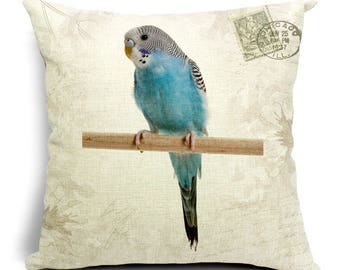 Birdie Portrait Decorative Pillow Cover - Parakeet
