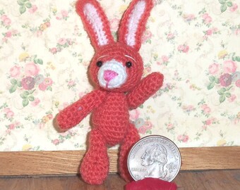 Apricot Easter Bunny Rabbit Miniature Thread Artist Crochet Ready to Ship