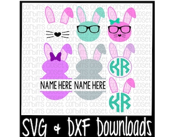 Easter Bunny SVG * Bunny * Monogram Cut File - SVG & DXF Files - Silhouette Cameo/Cricut