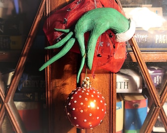 The GRINCH Hand with Crystal Adorned Bauble - Christmas Ornament Decoration