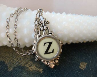 Typewriter Key Jewelry - Typewriter Necklace - Initial Z - Typewriter Charm - Vintage Key