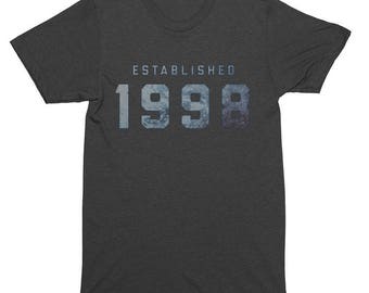 Established 1998 Birthday T-Shirt, Tank Top, Baseball Tee, Sweatshirt, Hoodie