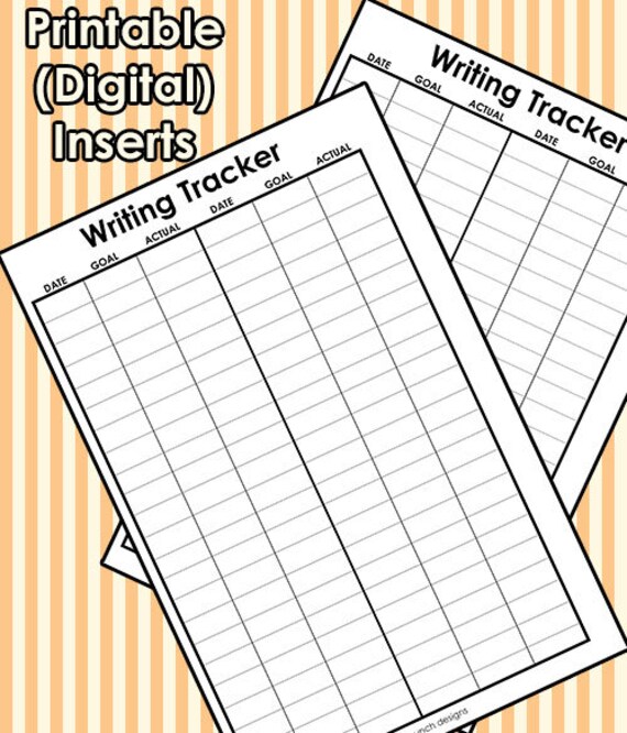 A5 Writing Tracker Printable Planner Inserts // PRINTABLE PDF