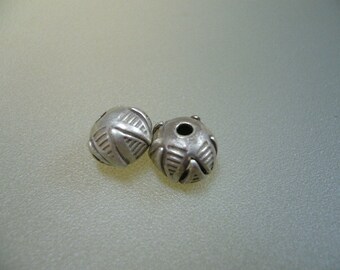 Thai Karen Hill Tribe Silver Folded Leaf Spacer Bead