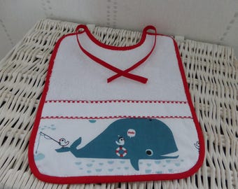 Personalize - baby bib Mylène whale