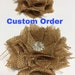 Burlap Flower Fabric Flowers with Rhinestone Shabby Chic Fabric Flower Headband Flower Wholesale