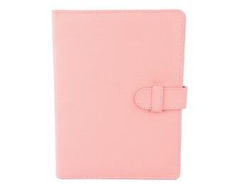 A5 Leather PadFolio / Portfolio / Note Pad Holder, Personalized, 2 inside pockets & a Cocoa Paper note pad.