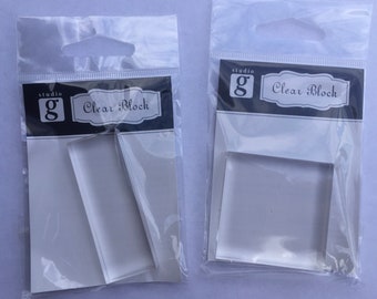Clear Acrylic Blocks for Rubber Stamps