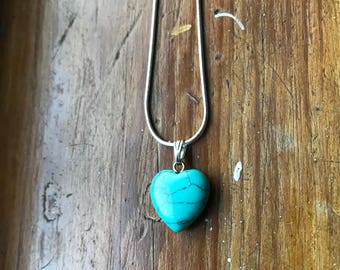 Turquoise necklace, turquoise jewelry, turquoise pendant, blue gem necklace, turquoise sterling silver necklace, turquoise jewellery