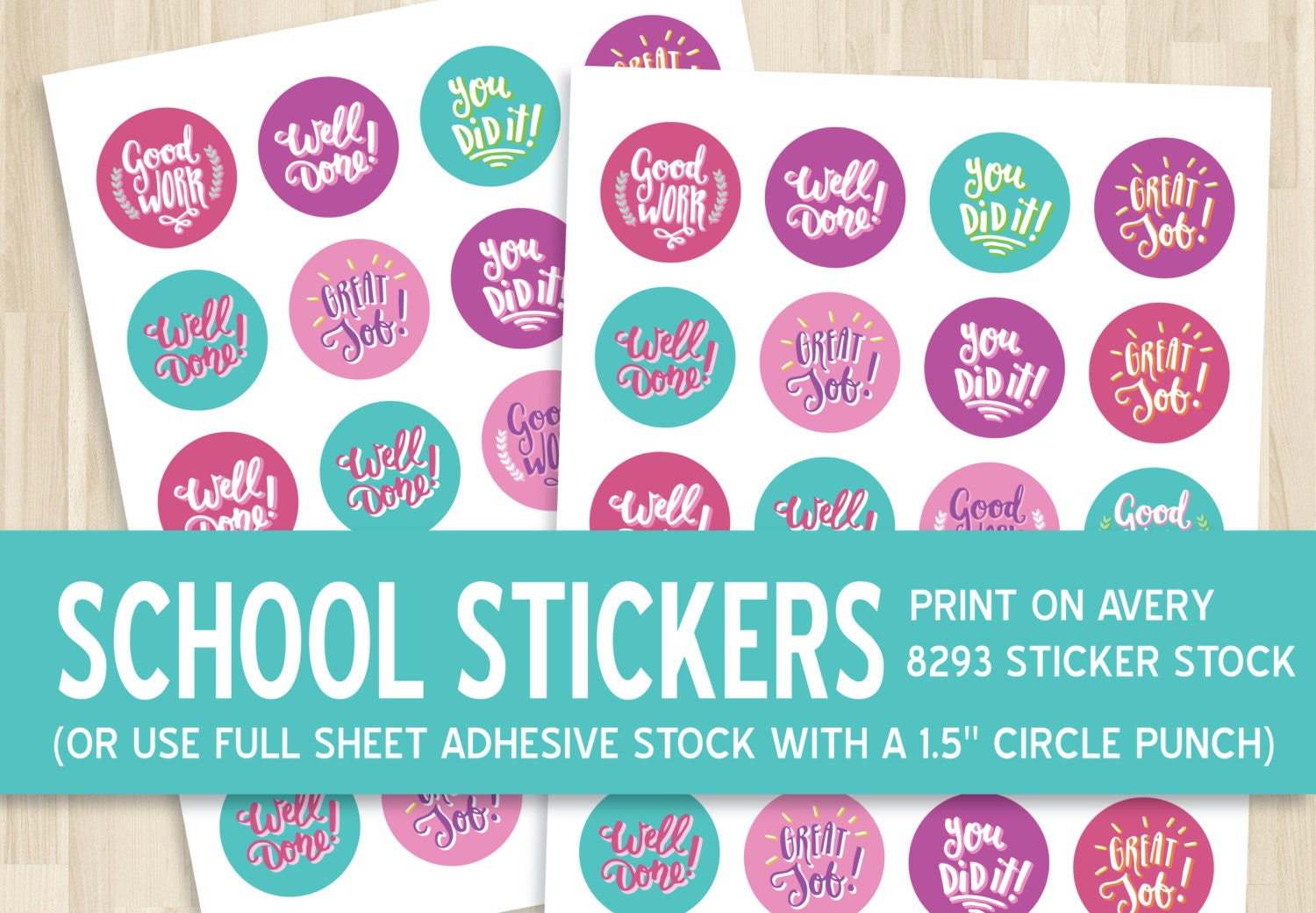 Printable School Stickers // Encouragement Reward Well Done // Teacher ...