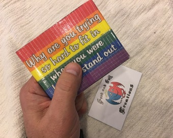 Pride Flag, Born to stand out, lgbtq, lgbt, Pride, Good and Evil Creations, Duct Tape Wallet
