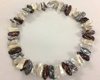Biwa Pearl necklace, Pearl necklace, Pearl Necklace