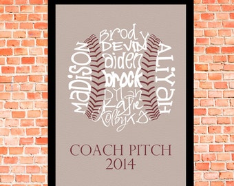 Baseball... Typography Art, 8X10